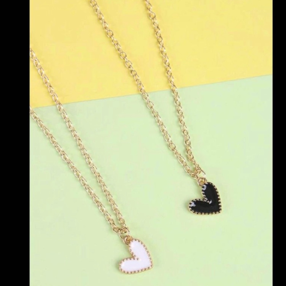 NEW 2 Pack Heart Necklaces